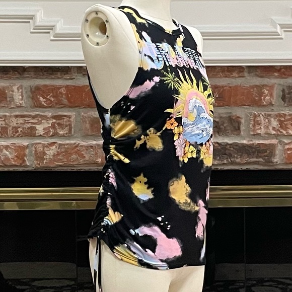 Dreamer y2k colorful splatter dye and black top / S / Excellent condition - Picture 4 of 16